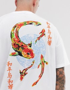 Oversize-футболка с принтом на спине ASOS DESIGN-Белый