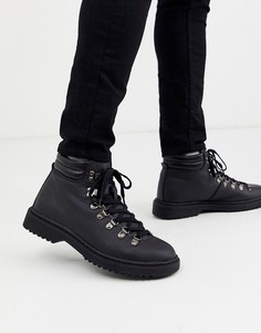 Черные походные ботинки из искусственной кожи New Look-Черный