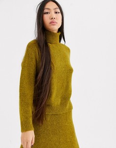 Мягкая водолазка с добавлением шерсти альпака ASOS WHITE-Мульти