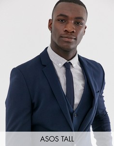 Темно-синий супероблегающий пиджак ASOS DESIGN Tall