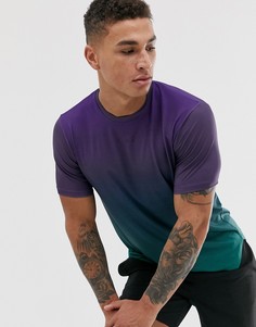 Футболка для бега с эффектом деграде ASOS 4505-Зеленый