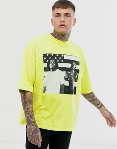 Oversize-футболка с принтом спереди ASOS DESIGN Outkast-Желтый