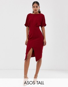 Платье-футляр миди ASOS DESIGN Tall-Красный