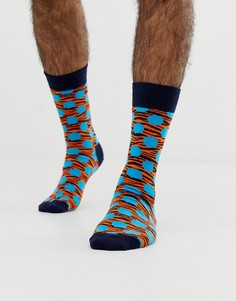 Носки в горошек и с тигровым принтом Happy Socks-Мульти