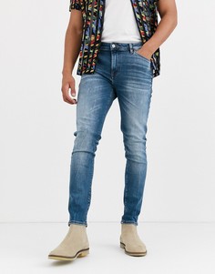 Выбеленные синие джинсы скинни плотностью 12,5 унции ASOS DESIGN-Синий