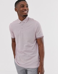 Фактурная футболка-поло с окантовкой Ted Baker-Розовый