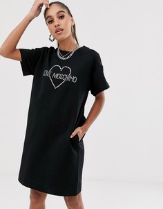 Футболка с логотипом Love Moschino-Черный