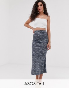 Трикотажная юбка миди с цветочным принтом ASOS DESIGN Tall-Мульти