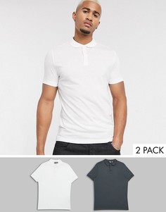 Поло из органического хлопка ASOS DESIGN - Набор из 2 шт. со скидкой-Мульти