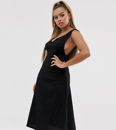 Фактурное платье-футляр миди эксклюзивно для ASOS DESIGN Petite-Черный