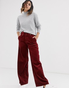 Коричневые вельветовые брюки с широкими штанинами Vero Moda-Коричневый