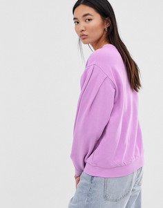 Выбеленный oversize-свитшот неоново-сиреневого цвета ASOS DESIGN-Фиолетовый