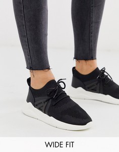 Черные трикотажные кроссовки для широкой стопы ASOS DESIGN Discipline-Черный