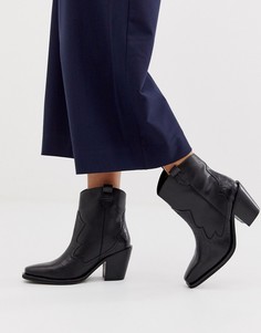 Черные кожаные ботинки в стиле вестерн без застежки с эффектом крокодиловой кожи ASOS DESIGN Richmond premium-Черный