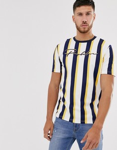 Футболка с желтыми полосками River Island-Белый