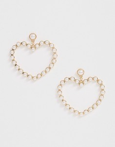 Серьги в форме сердец с искусственным жемчугом Aldo-Белый