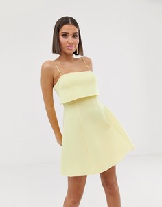 Короткое приталенное платье с кроп-топом ASOS DESIGN-Желтый