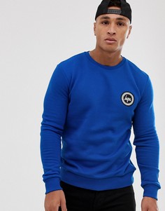 Свитер с круглым вырезом и логотипом Hype-Синий