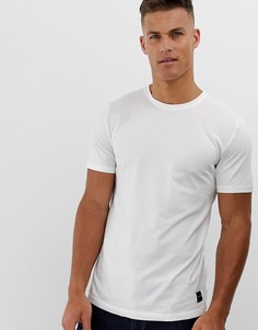 Белая длинная футболка с закругленным краем Only & Sons-Белый