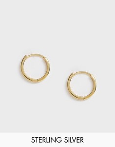 Серебряные массивные серьги-кольца с позолотой 14 карат ASOS DESIGN