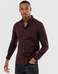 Бордовая оксфордская рубашка с длинными рукавами Burton Menswear-Красный