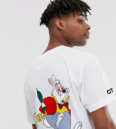 Белая oversize-футболка с принтом \Disney Alice In Wonderland\" Crooked Tongues-Белый