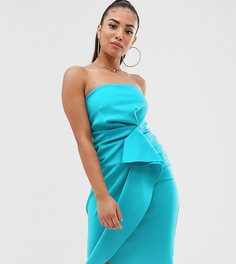 Платье-бандо миди ASOS DESIGN Petite-Синий