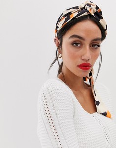 Платок с перекрутом и тигровым принтом ASOS DESIGN-Мульти