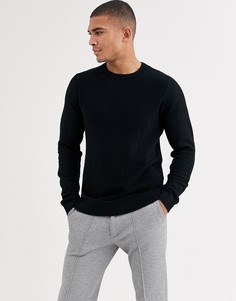 Фактурный вязаный джемпер Jack & Jones Essentials-Черный