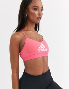 Ярко-розовый спортивный бюстгальтер с логотипом adidas Training