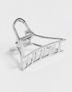 Серебристая заколка для волос вырезом ASOS DESIGN-Серебряный