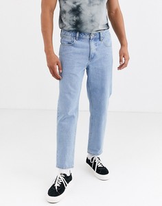 Классические выбеленные джинсы с эластичным поясом ASOS DESIGN-Синий