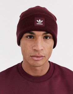 Бордовая шапка-бини с логотипом adidas Originals-Красный