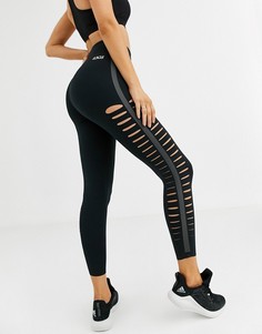 Леггинсы с лазерной перфорацией ASOS 4505-Черный