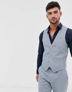 Однотонный жилет узкого кроя Gianni Feraud Wedding-Синий