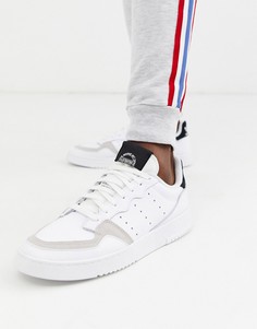 Белые кроссовки с вельветовой накладкой на заднике adidas Originals supercourt-Белый