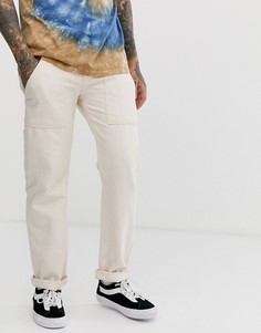Бежевые джинсы классического кроя ASOS DESIGN-Белый