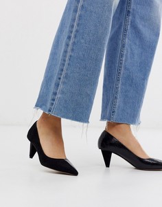 Черные туфли-лодочки на среднем каблуке ASOS DESIGN Summary-Черный