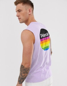 Футболка без рукавов с принтом \Polaroid\" на груди и на спине ASOS DESIGN-Фиолетовый