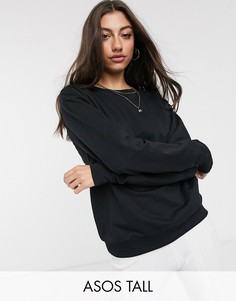 Черный свитшот из органического хлопка ASOS DESIGN Tall ultimate