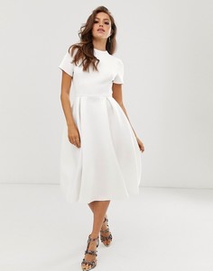 Платье миди с открытой спиной ASOS DESIGN-Белый