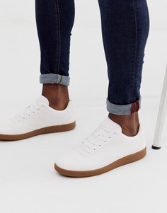 Белые кроссовки из искусственной замши на шнуровке и резиновой подошве ASOS DESIGN-Белый