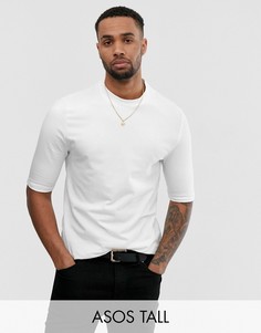 Строгая белая футболка из органического хлопка ASOS DESIGN Tall-Белый