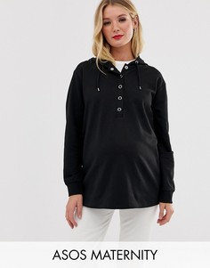 Худи на кнопках ASOS DESIGN Maternity-Черный