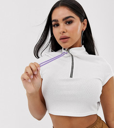 Сетчатый топ ASOS DESIGN Petite-Белый