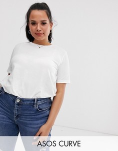 Белая футболка из органического хлопка с круглым вырезом ASOS DESIGN Curve ultimate-Белый