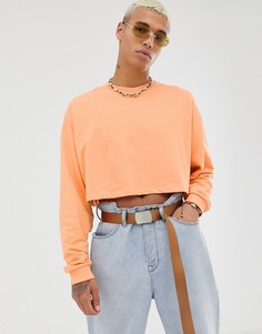 Оранжевый укороченный oversize-свитшот ASOS DESGN