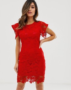 Кружевное облегающее платье AX Paris-Красный