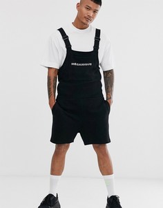 Трикотажный комбинезон с карманами и принтом на груди ASOS DESIGN-Серый