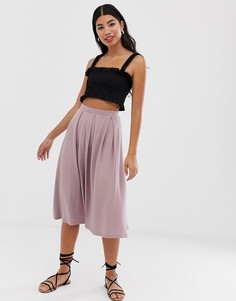 Юбка миди со складками ASOS DESIGN-Розовый